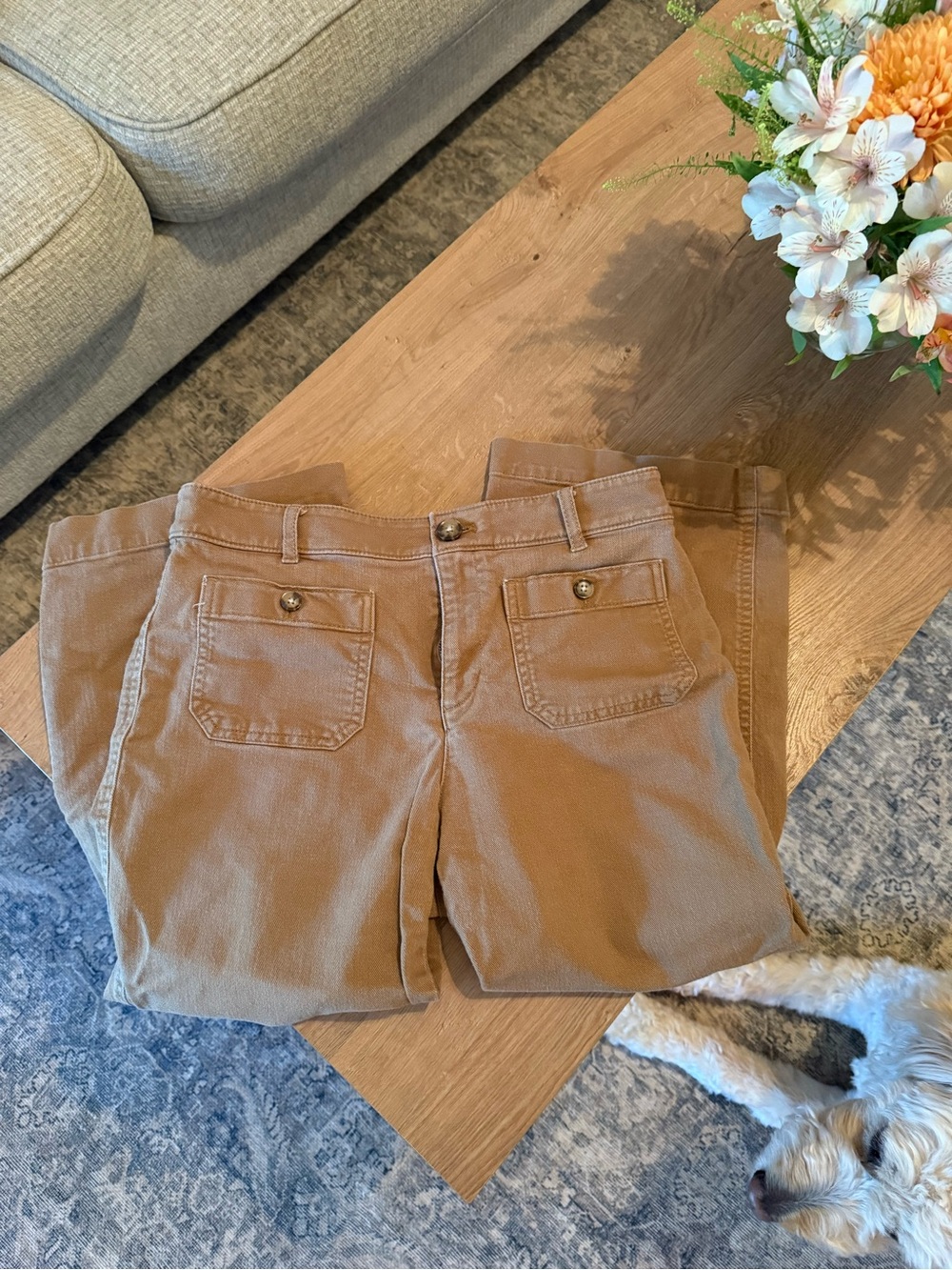 Classic Tan Corduroy cropped Pants